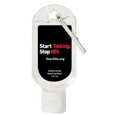 Start Talking Stop HIV Hand Sanitizer Carabiner