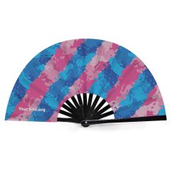 Trans Pride Painted Snap Fan