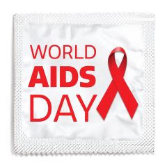 World AIDS Day Red Ribbon Condom - White